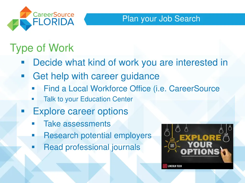 plan your job search 2