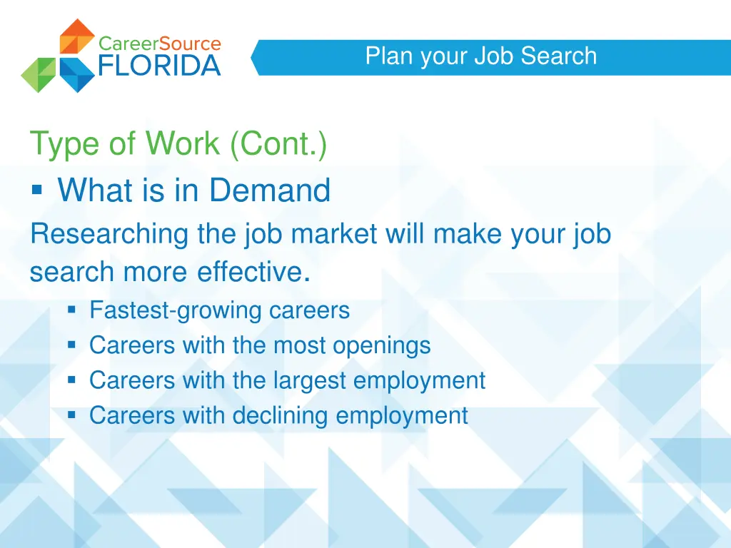 plan your job search 3