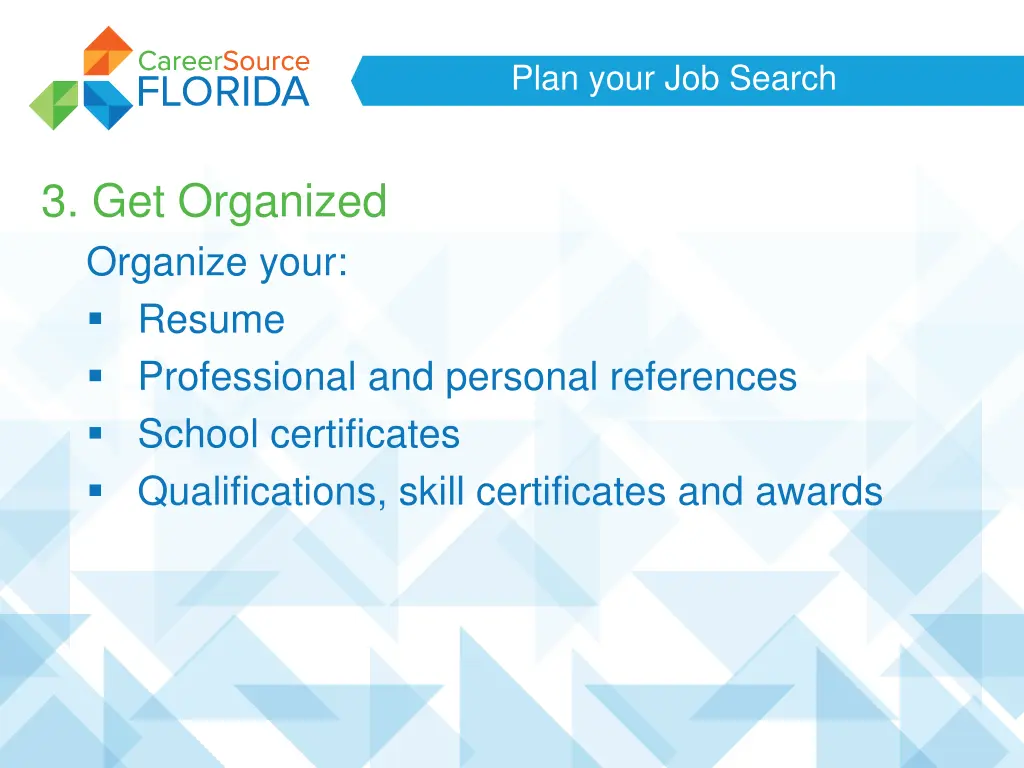 plan your job search 8