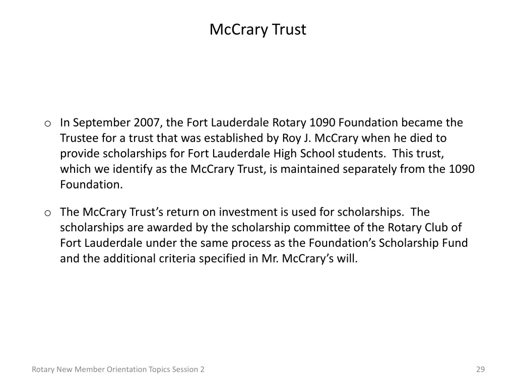 mccrary trust