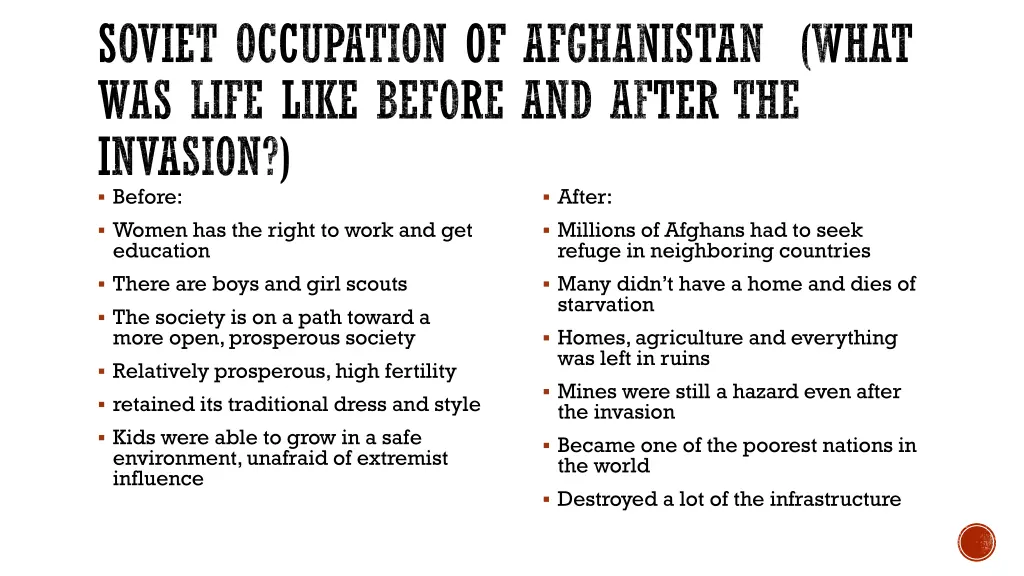 soviet occupation of afghanistan what was life