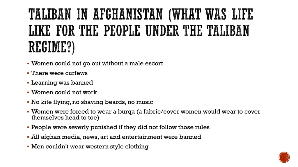 taliban in afghanistan what was life like