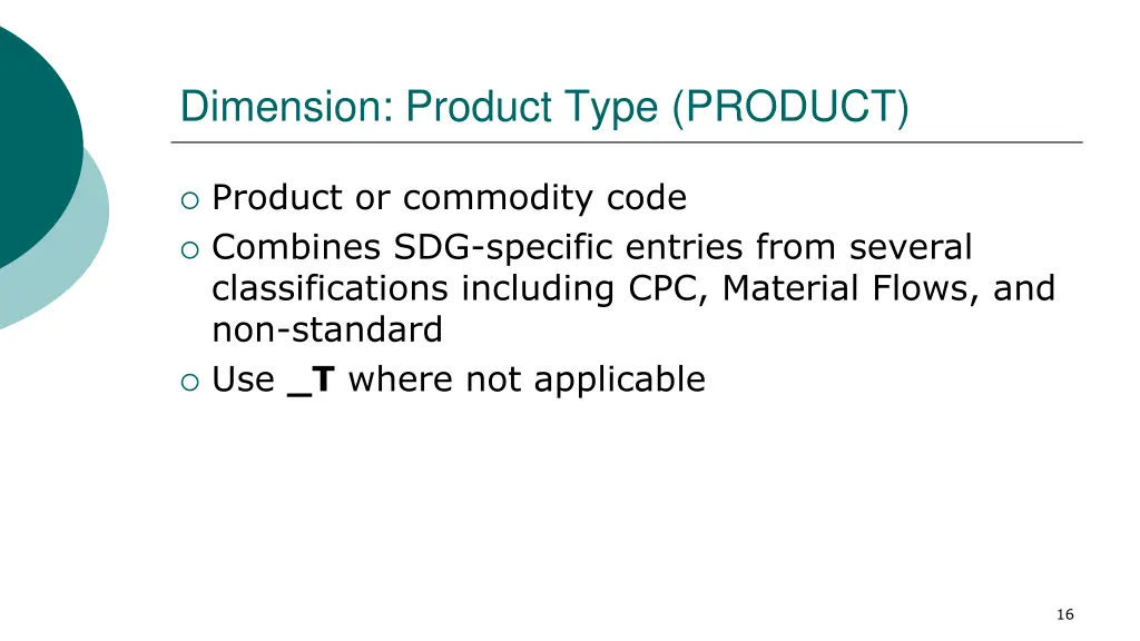 dimension product type product