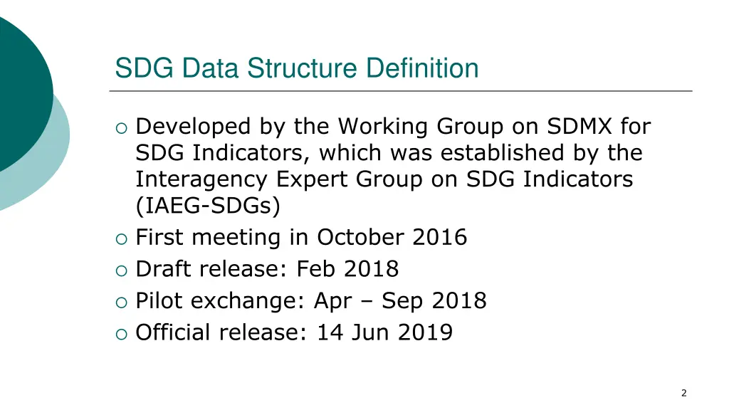 sdg data structure definition 1