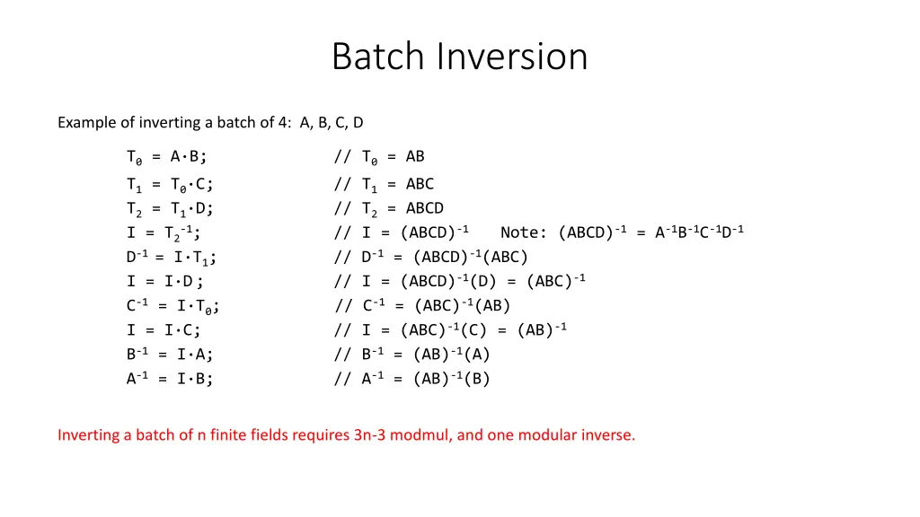 batch inversion