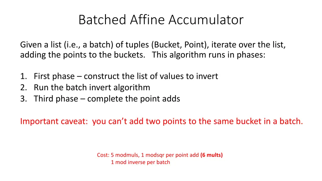 batched affine accumulator