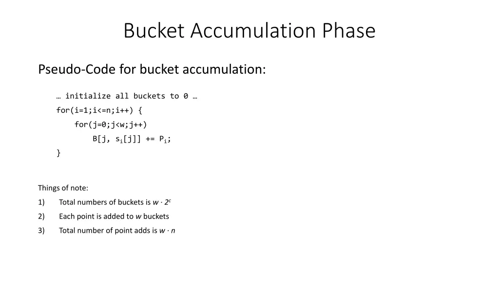 bucket accumulation phase