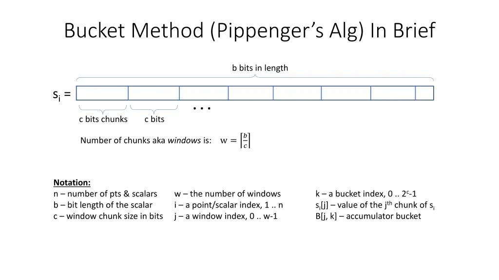 bucket method pippenger s alg in brief 1