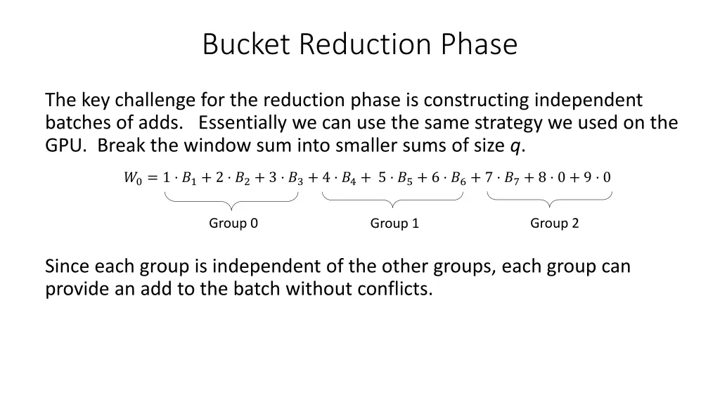 bucket reduction phase