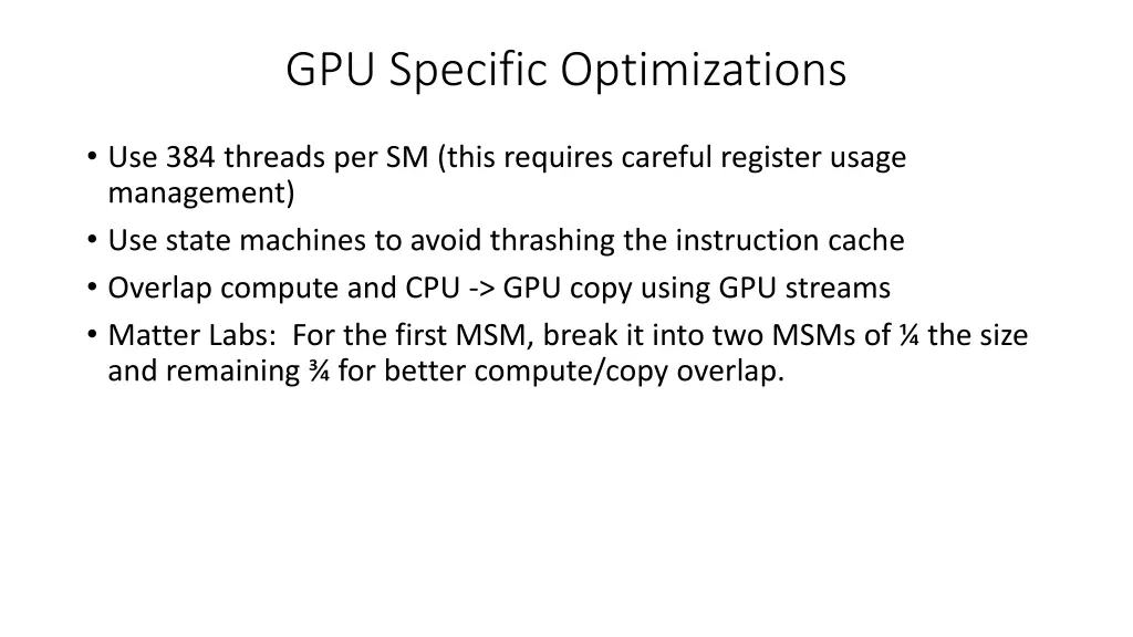 gpu specific optimizations