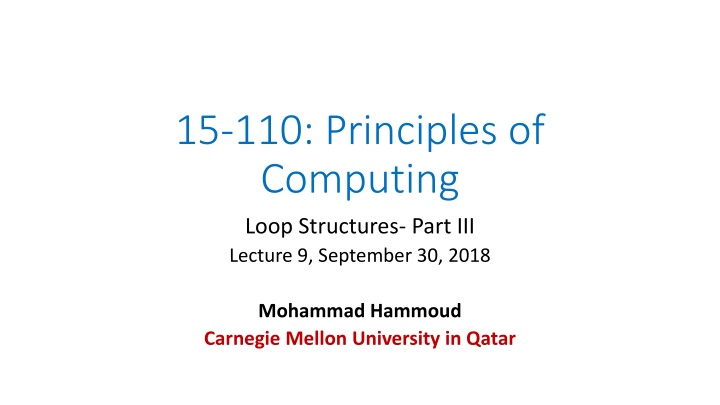 15 110 principles of computing loop structures