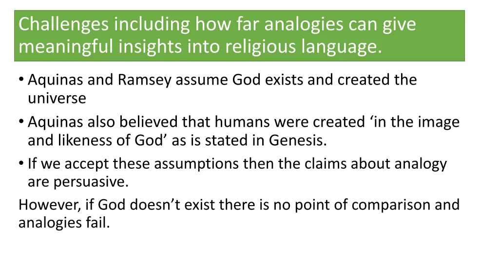 challenges including how far analogies can give 1