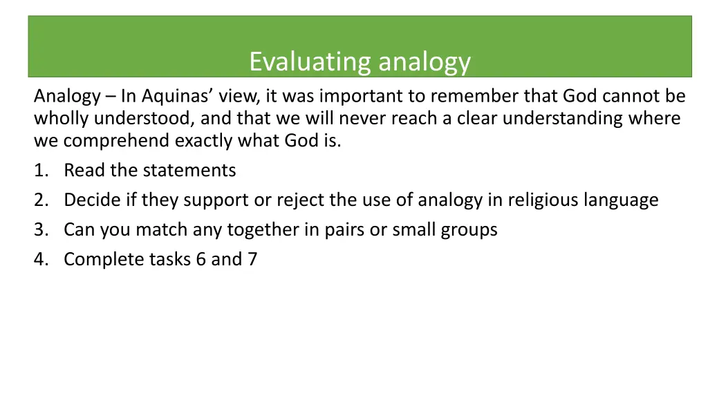 evaluating analogy