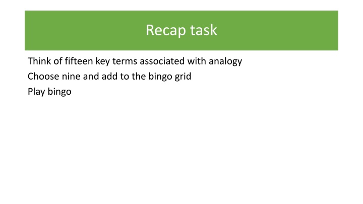 recap task