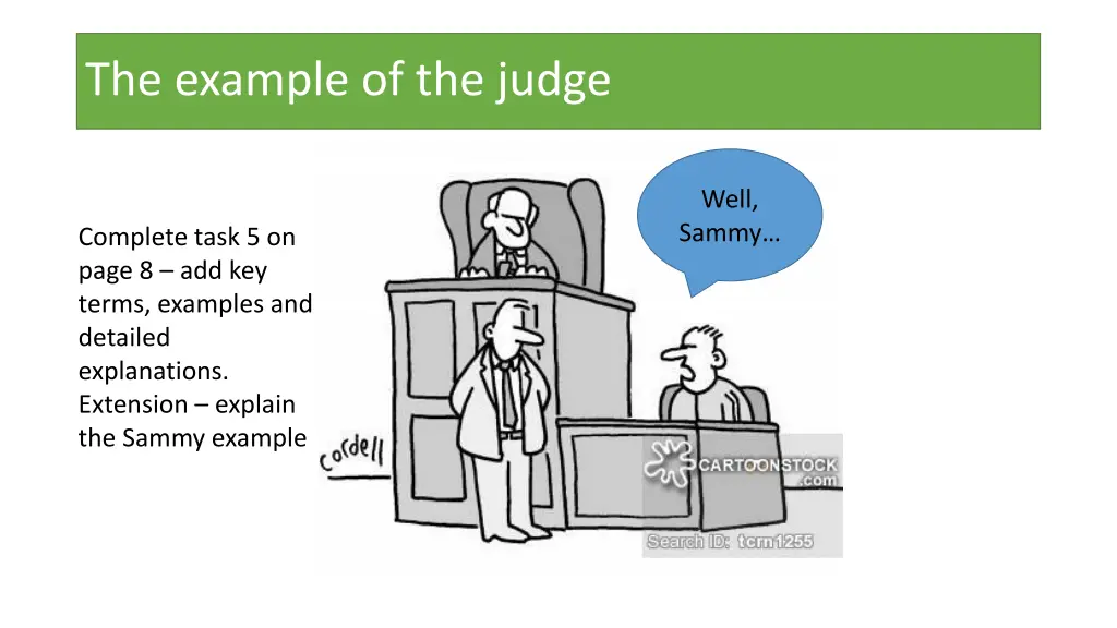 the example of the judge