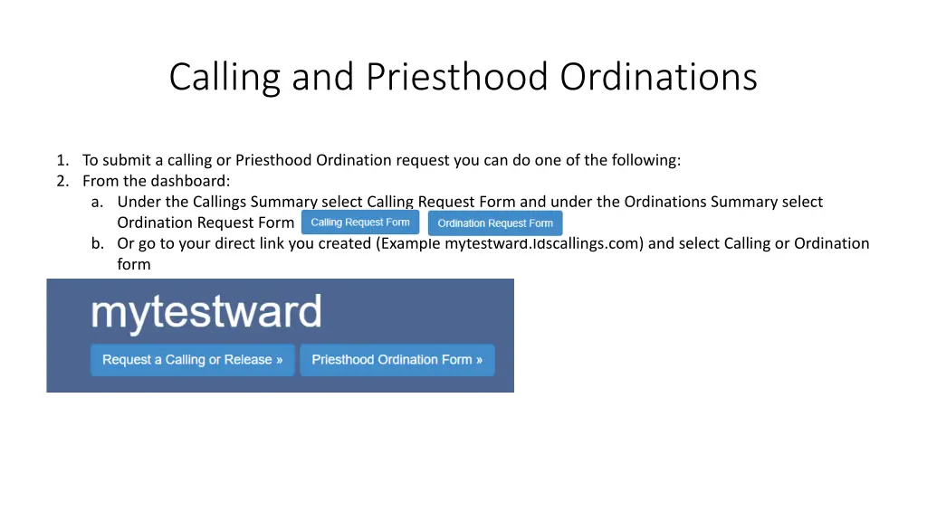 calling and priesthood ordinations