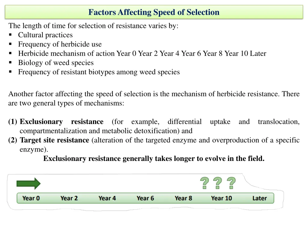 factors affecting speed of selection