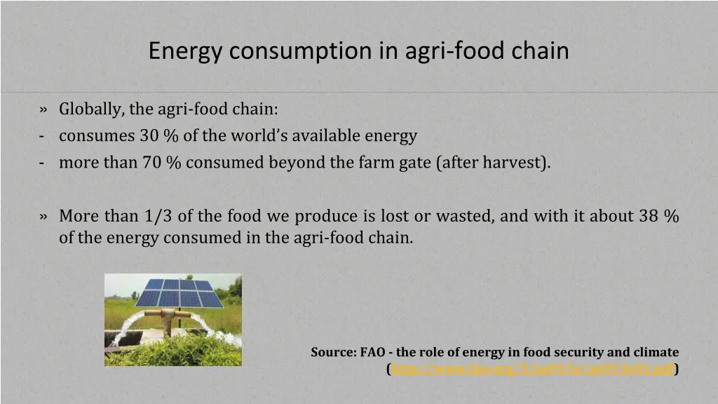 energy consumption in agri food chain