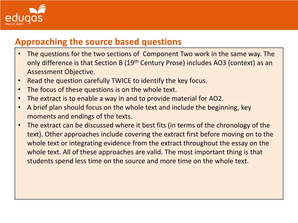 approaching the source based questions