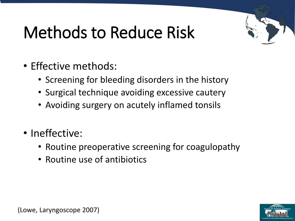 methods to reduce risk methods to reduce risk