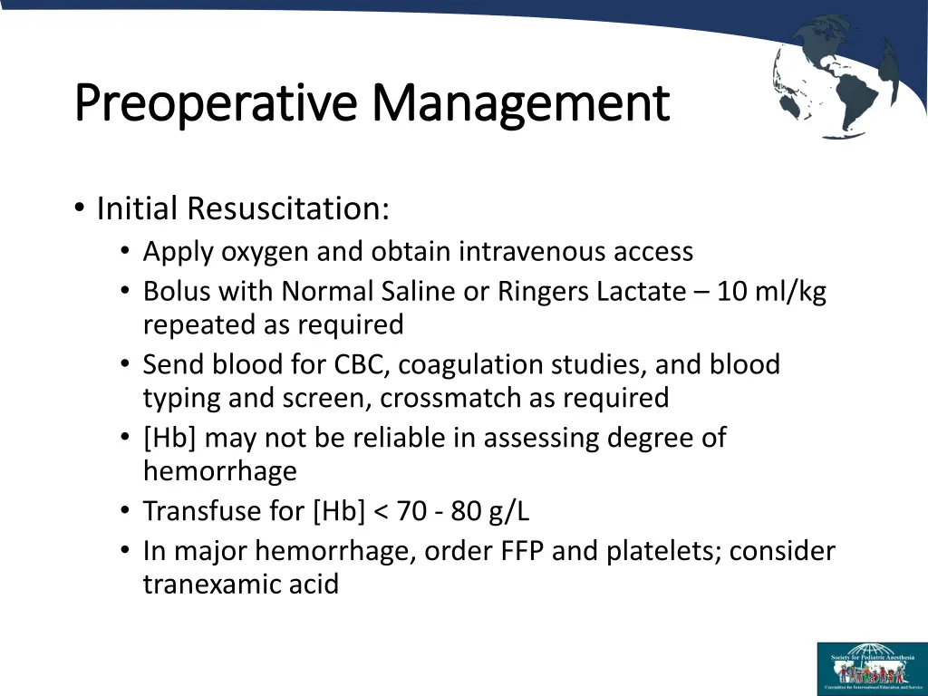 preoperative management preoperative management