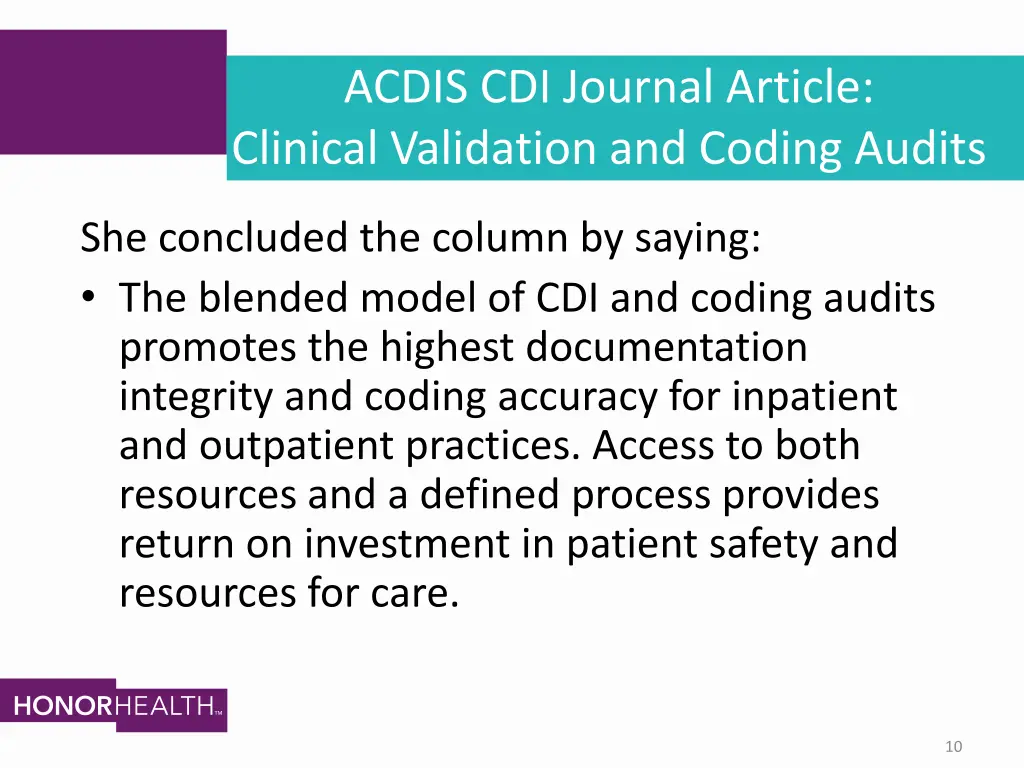 acdis cdi journal article clinical validation 1