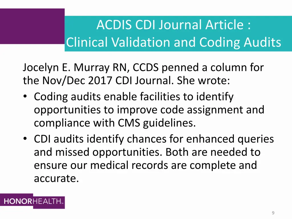 acdis cdi journal article clinical validation