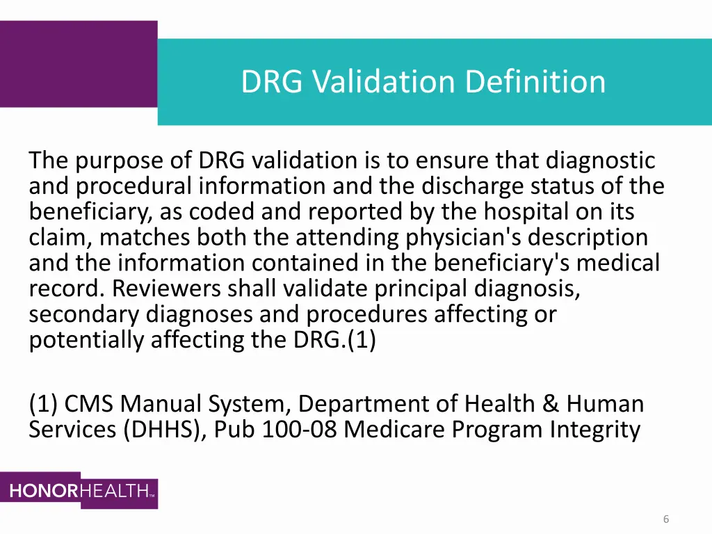 drg validation definition