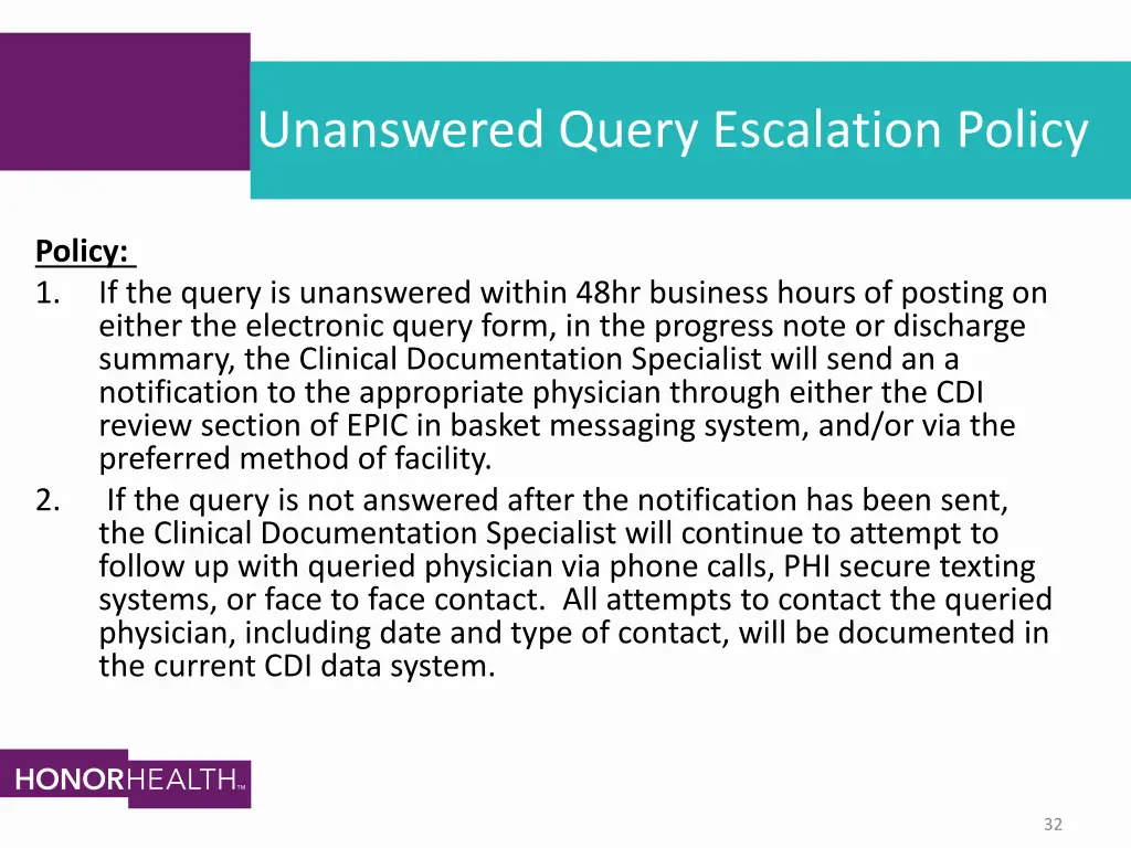 unanswered query escalation policy 2