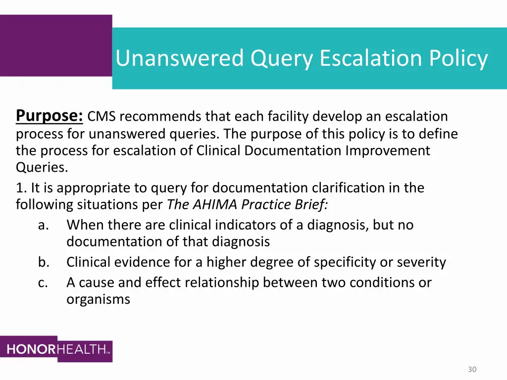 unanswered query escalation policy