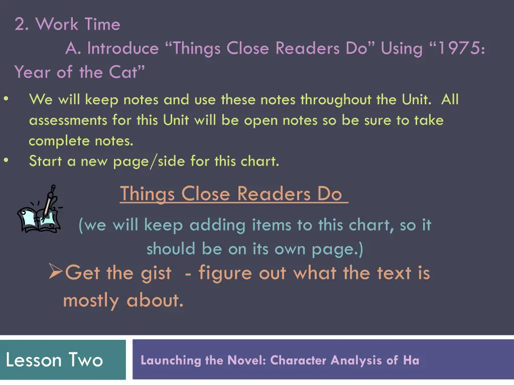 2 work time a introduce things close readers