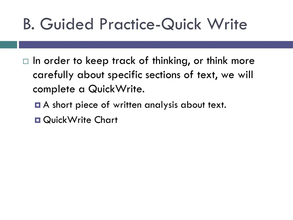 b guided practice quick write