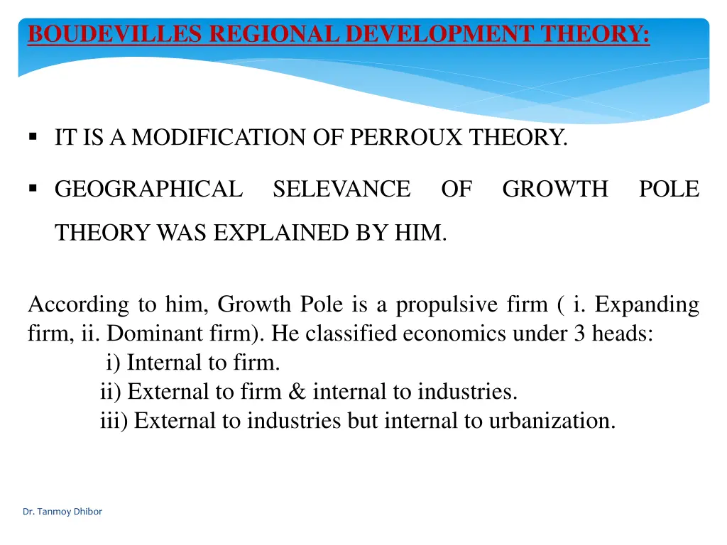 boudevilles regional development theory