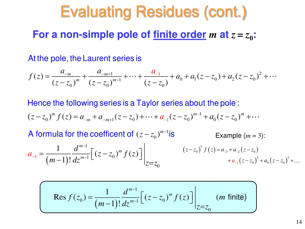 evaluating residues cont 5