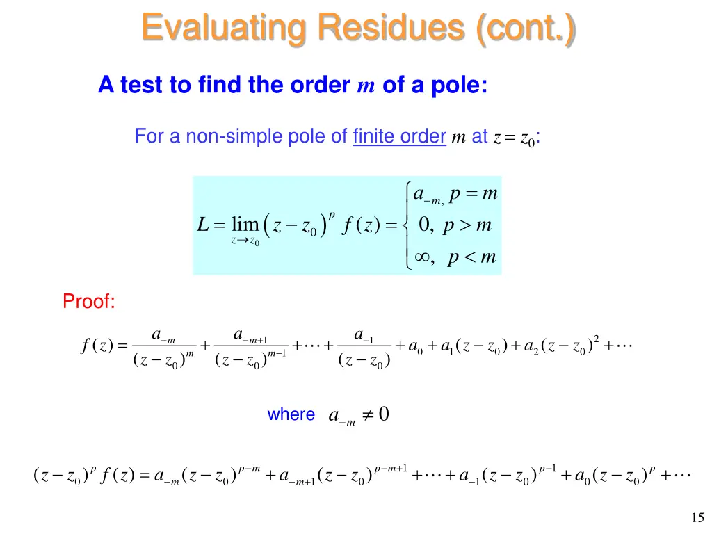 evaluating residues cont 6