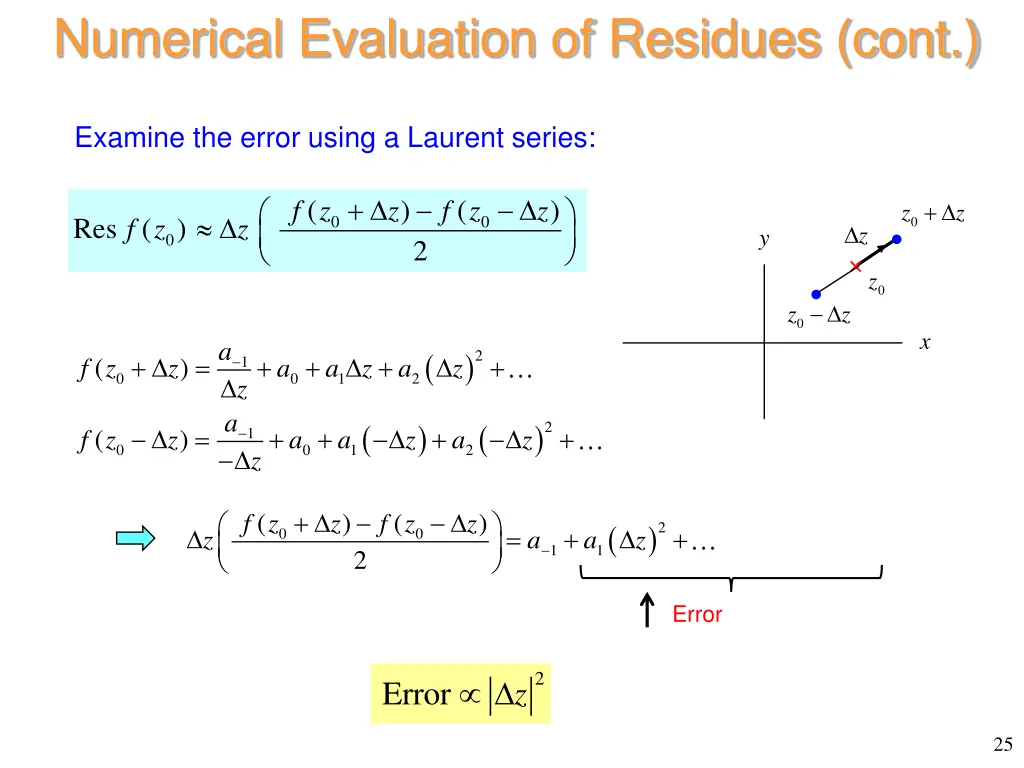 numerical evaluation of residues cont 1