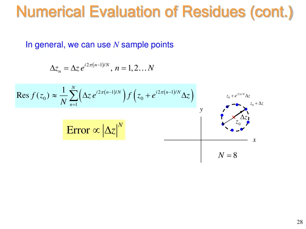 numerical evaluation of residues cont 4