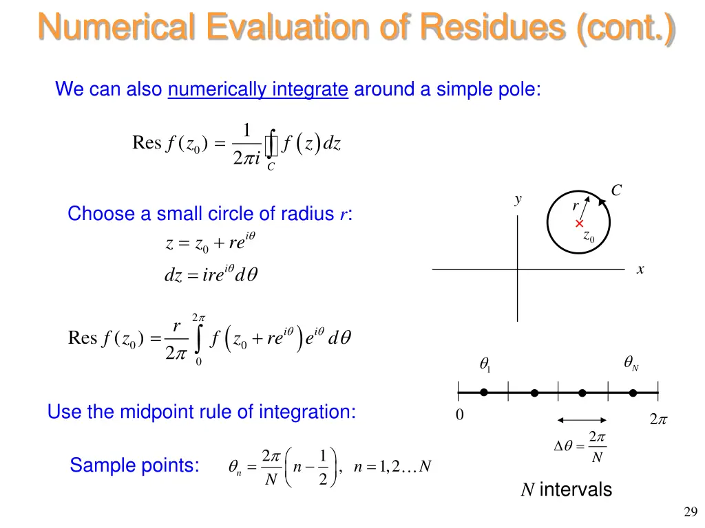 numerical evaluation of residues cont 5