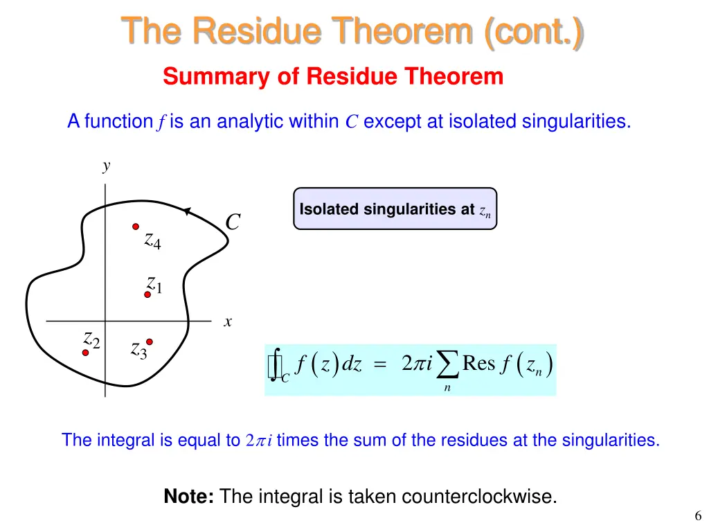 the residue theorem cont 3