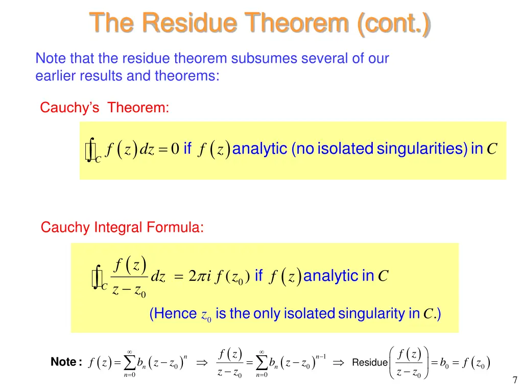 the residue theorem cont 4