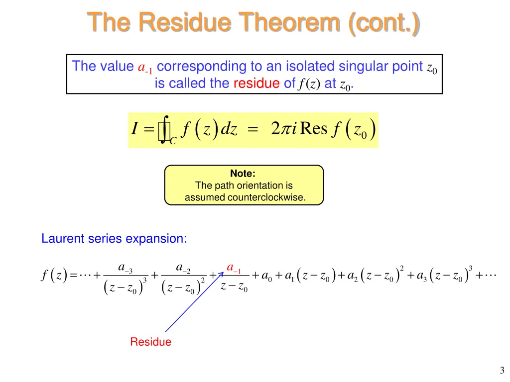 the residue theorem cont