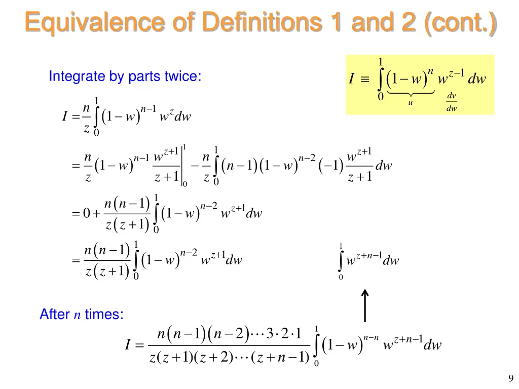 equivalence of definitions 1 and 2 cont 1