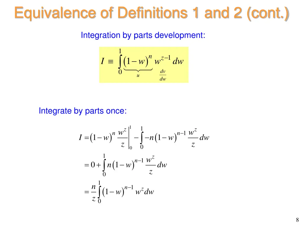 equivalence of definitions 1 and 2 cont