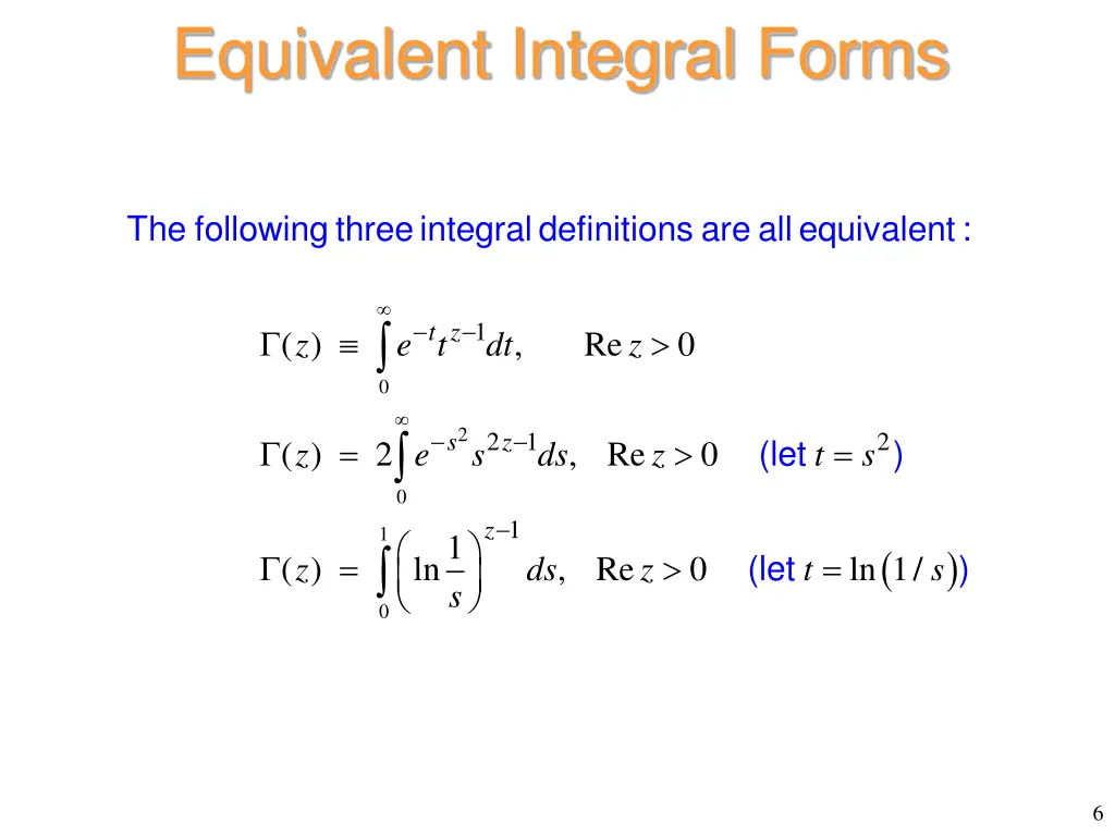 equivalent integral forms