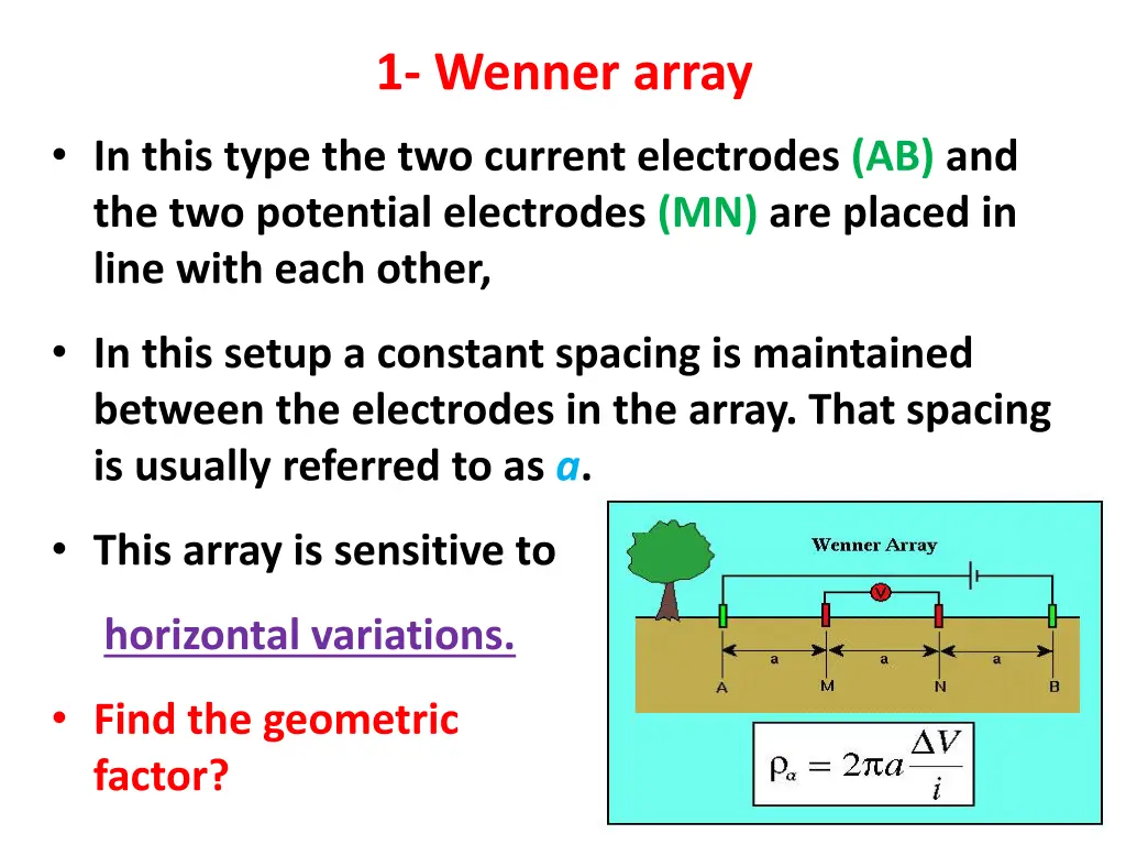 1 wenner array