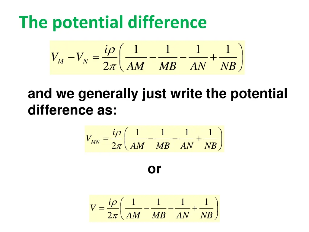 the potential difference