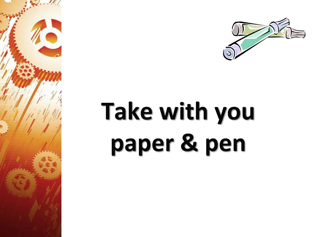 take with you paper pen