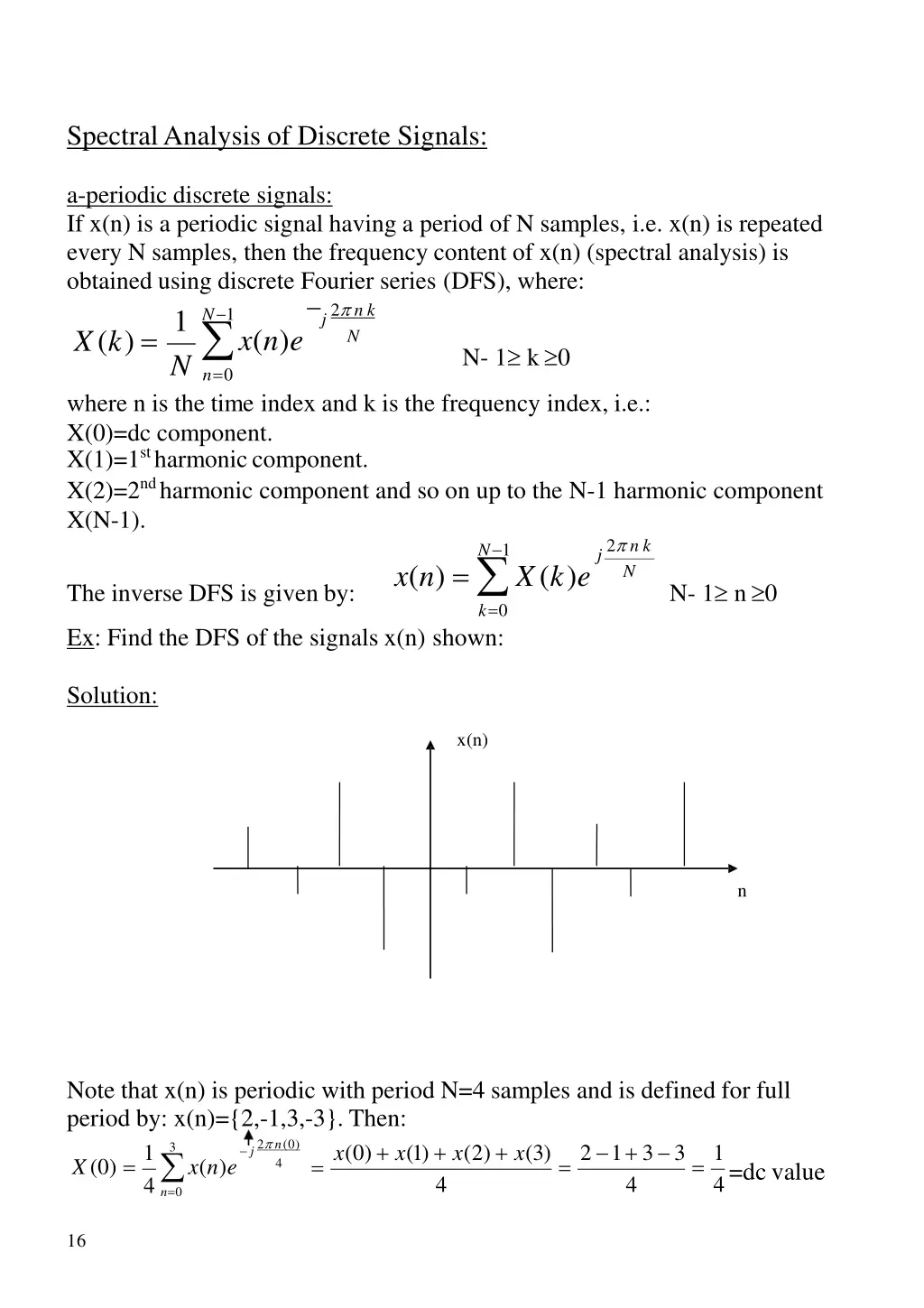 spectral analysis of discrete signals