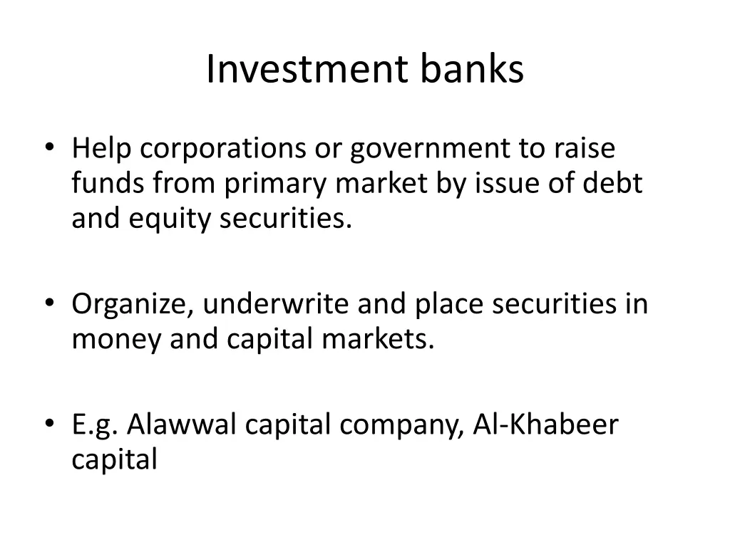 investment banks