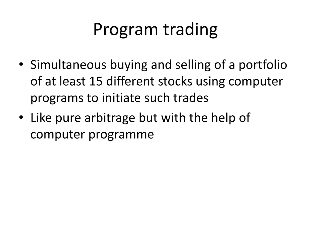 program trading